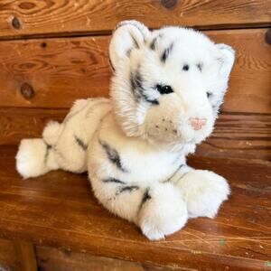 Douglas Cuddle Toys Silky White Striped Tiger Cub Plush Stuffed Animal -Flaw